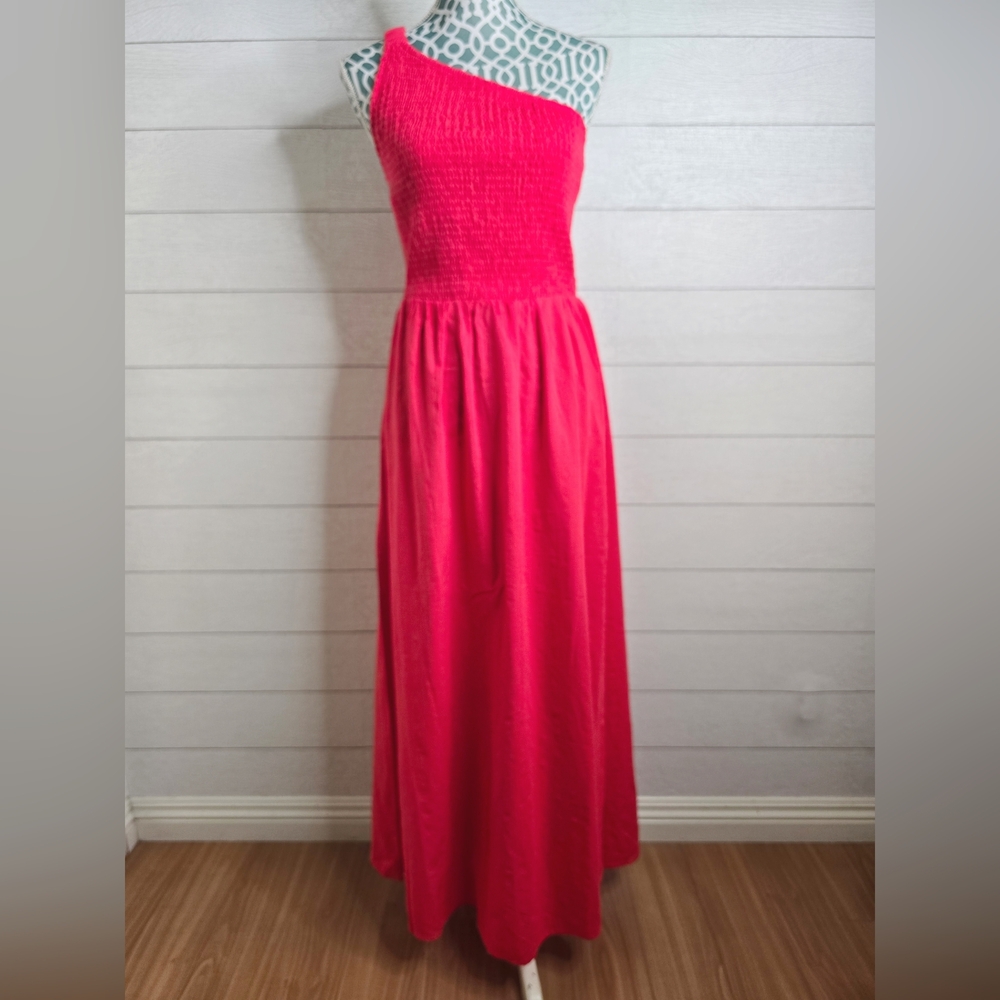 Elegant One Shoulder Pink Dress